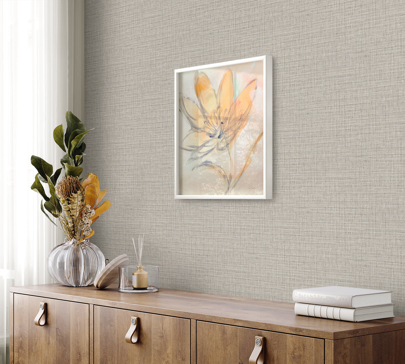 Seabrook Designs Harvest Twine Faux Weave Contemporary Cool Neutrals - RA40132