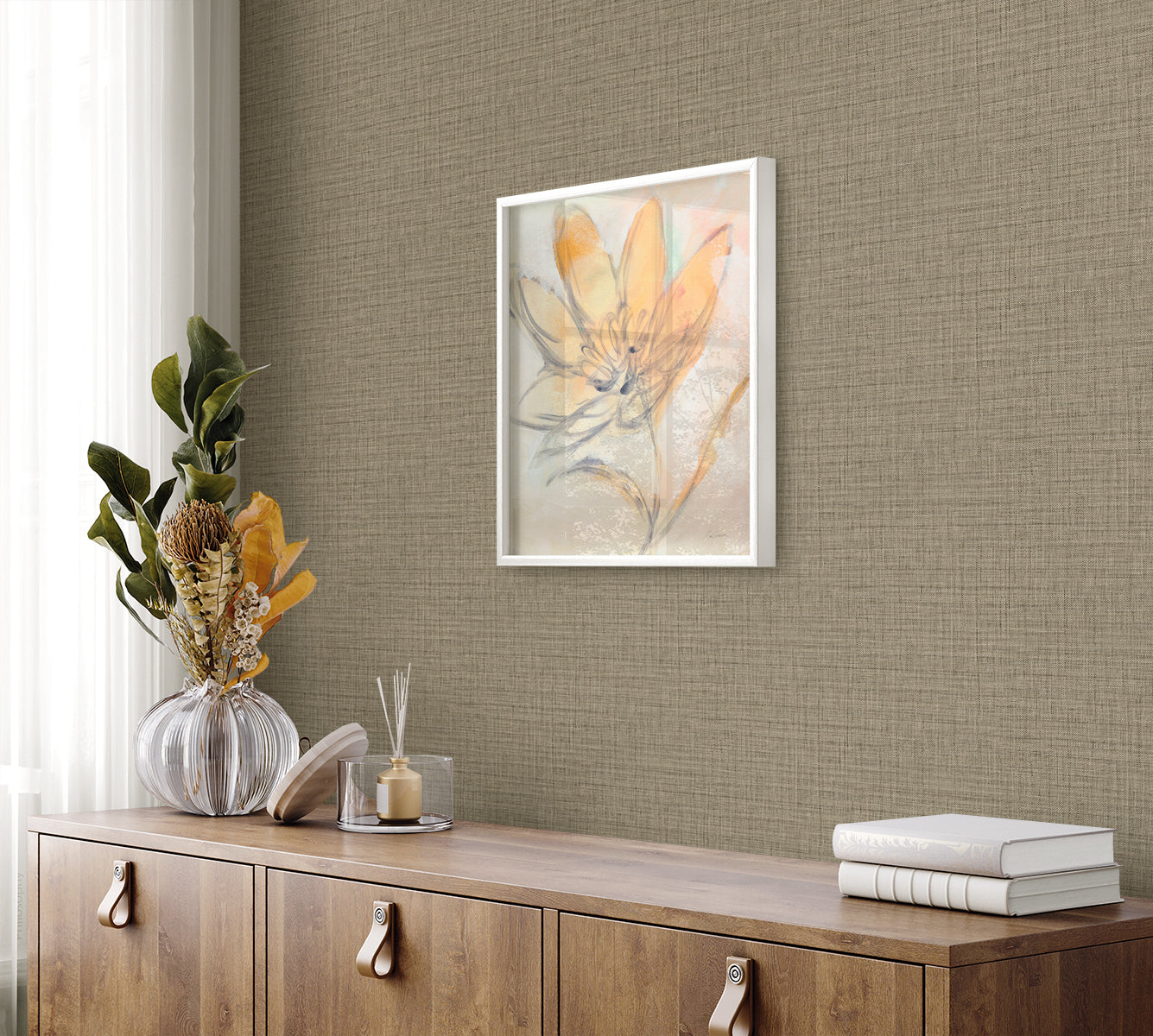 Seabrook Designs Harvest Twine Faux Weave Contemporary Browns, Taupes - RA40135