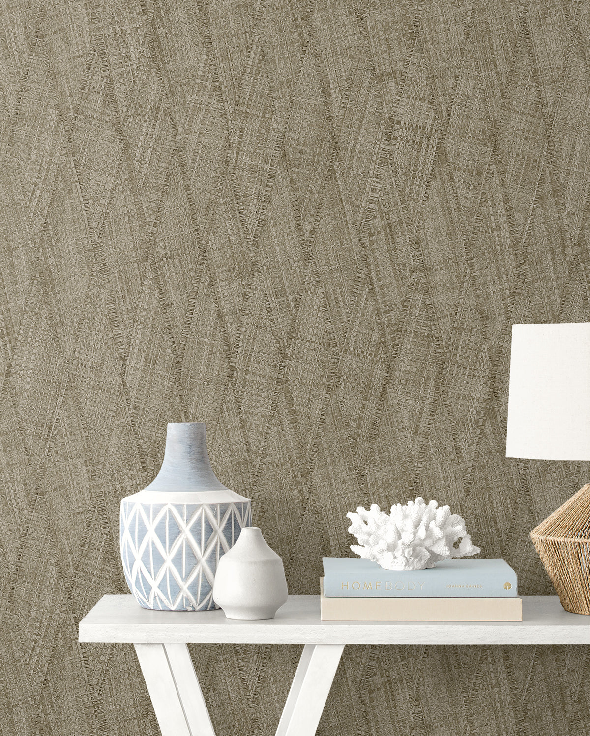 Seabrook Designs Sun Woven Faux Weave Contemporary Browns, Taupes - RA41208