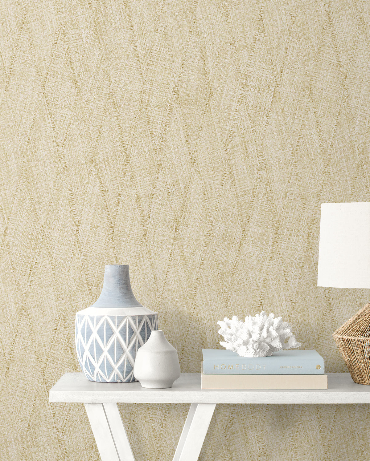 Seabrook Designs Sun Woven Faux Weave Contemporary Warm Neutrals, Beiges - RA41213