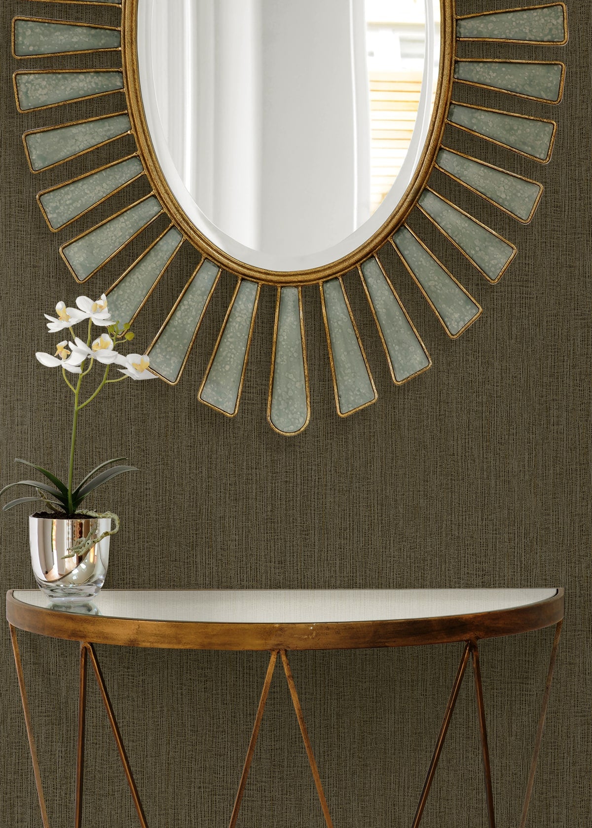 Seabrook Designs Natural Tether Stria Contemporary Browns, Taupes - RA41525