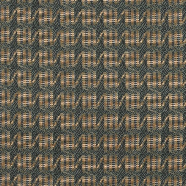 Blue check jacquard upholstery fabric with a traditional weave.