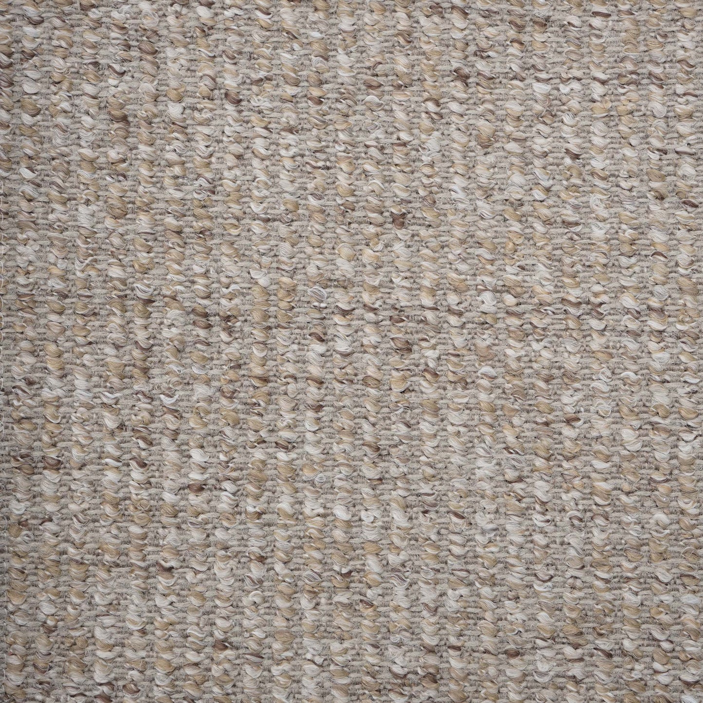 Beige boucle fabric with loop texture; rectangular upholstery swatch.