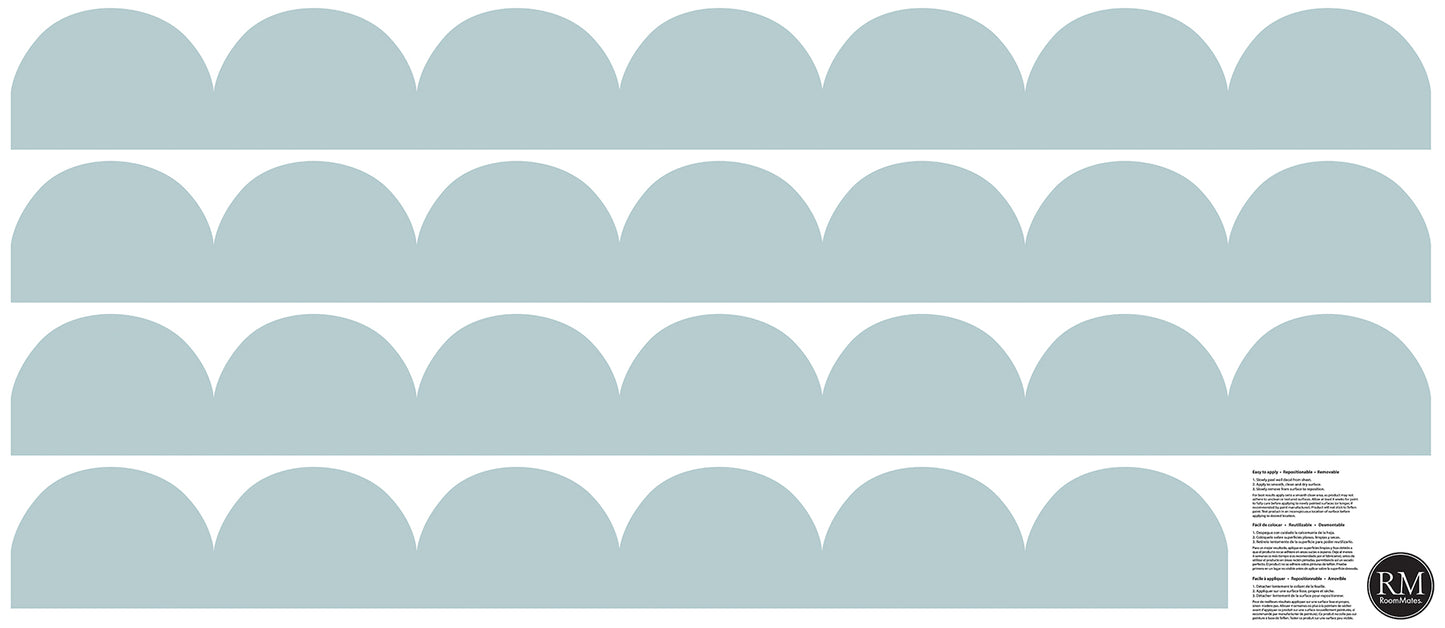 York Wallcoverings RoomMates Teal Peel and Stick Scallop Border Decal Modern Graphics Blues Wallpaper - RMDM5546