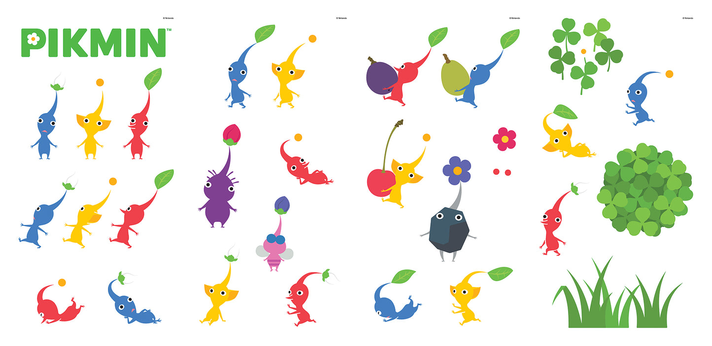 York Wallcoverings RoomMates Nintendo Pikmin Characters Wall Decals Graphics Kids Green Current Peel & Stick - RMDS5563