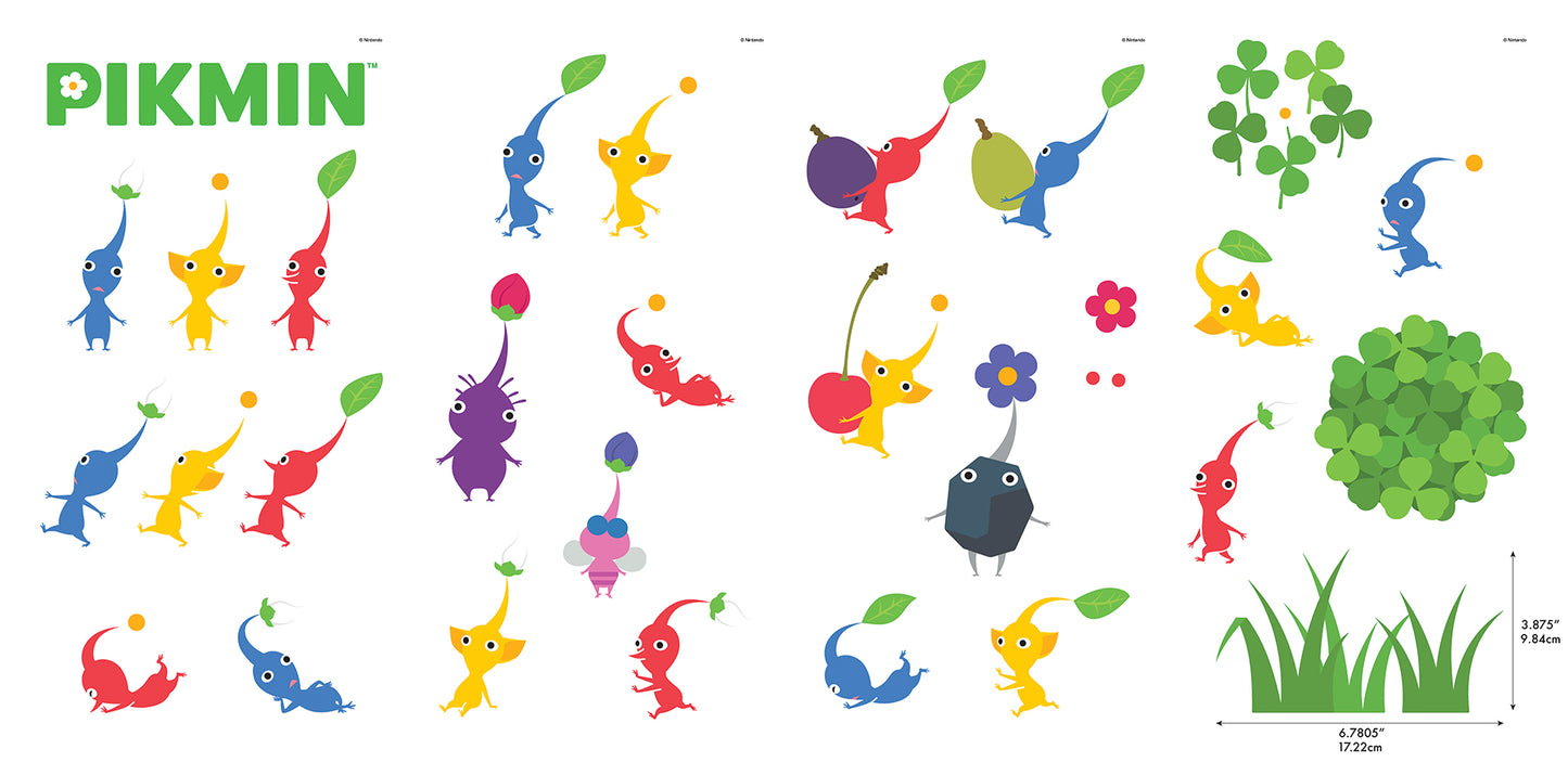 York Wallcoverings RoomMates Nintendo Pikmin Characters Wall Decals Graphics Kids Green Current Peel & Stick - RMDS5563