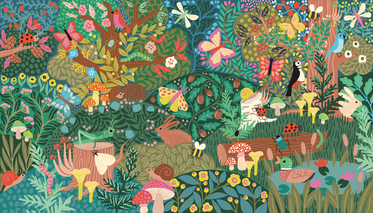 York Wallcoverings RoomMates Woodland Wonderland Peel and Stick Wall Mural Transitional Greens Wallpaper - RMK12033M