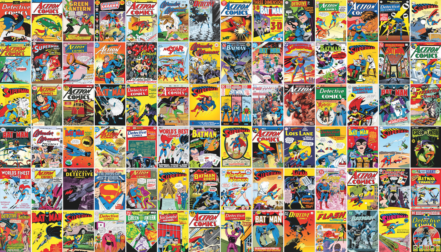 York Wallcoverings RoomMates Classic DC Comics Covers Peel and Stick Wall Mural Whimsical Licensed Yellows Wallpaper - RMK12271M