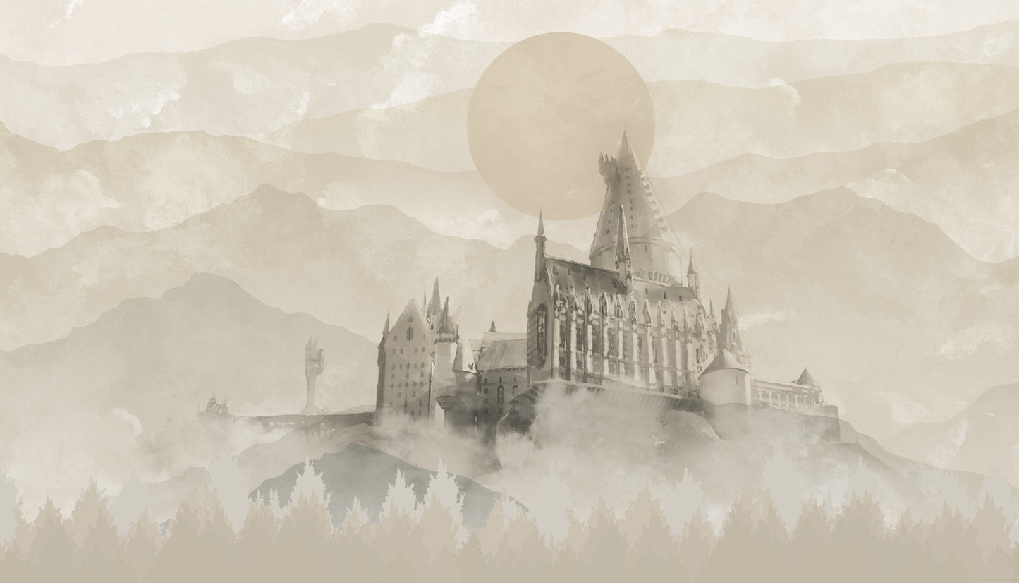 York Wallcoverings RoomMates Harry Potter Hogwarts Castle Peel and Stick Wall Mural Kids Licensed Greys Wallpaper - RMK12279M