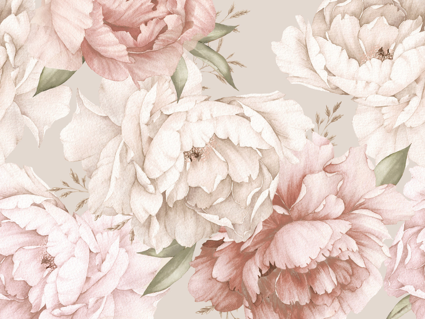 York Wallcoverings RoomMates Watercolor Floral Peel and Stick Wall Mural Whimsical Botanical Pinks Wallpaper - RMK12323M