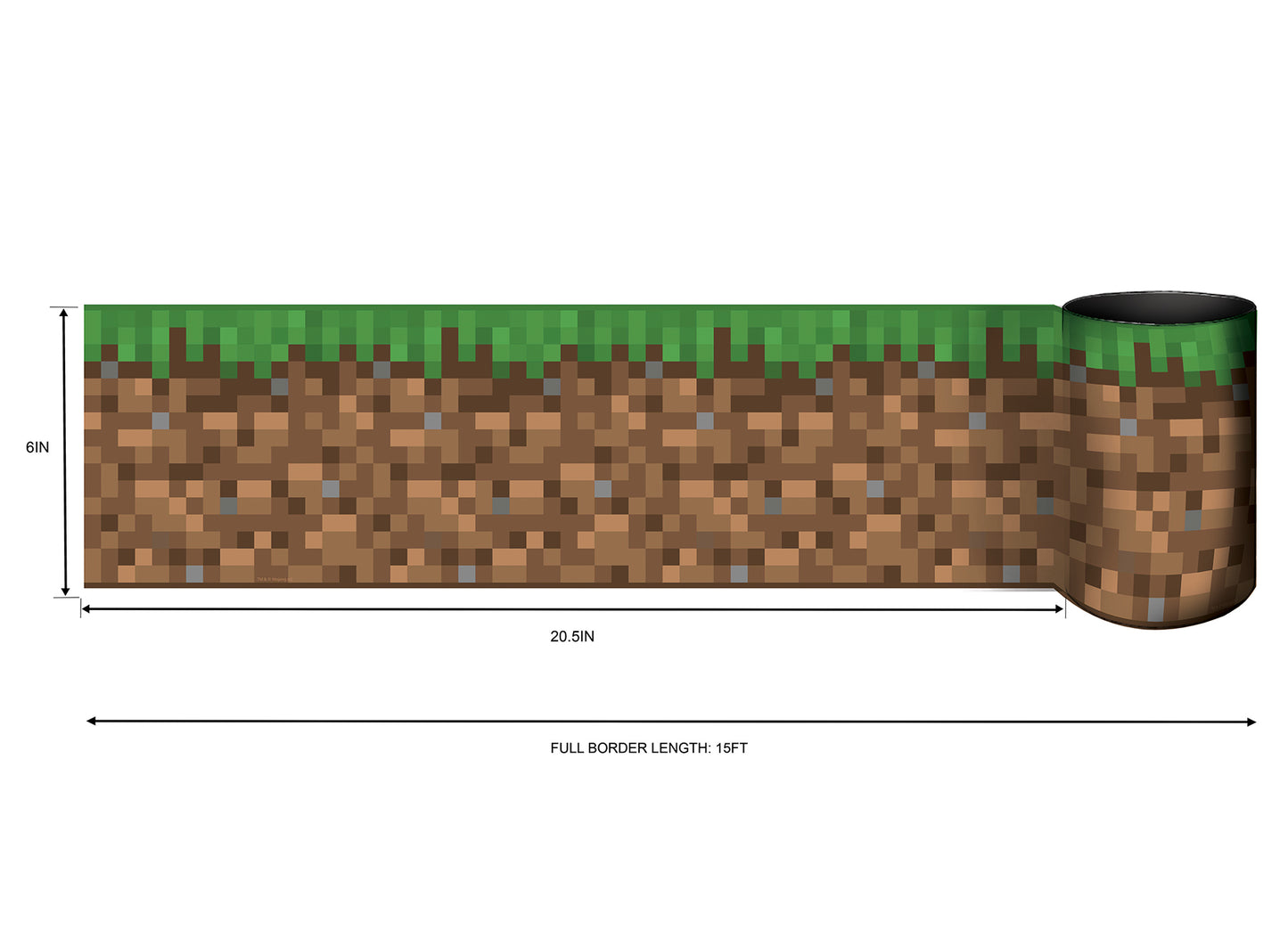 York Wallcoverings RoomMates Minecraft Iconic Grass Peel and Stick Border Kids Novelty Greens Wallpaper - RMK12337BD