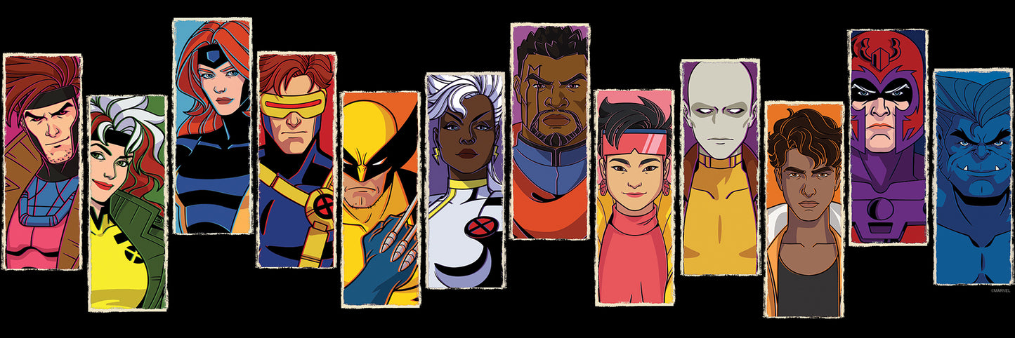 York Wallcoverings RoomMates Marvel's X-MEN ?97 Character Portraits Black Peel and Stick Border Graphics Eclectic Black Current Peel & Stick - RMK1322BD