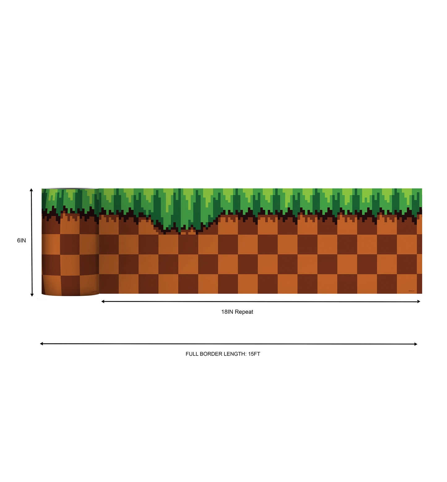 York Wallcoverings RoomMates Sonic The Hedgehog Green Hill Border Decal Graphics Kids Green Current Peel & Stick - RMK1336BD