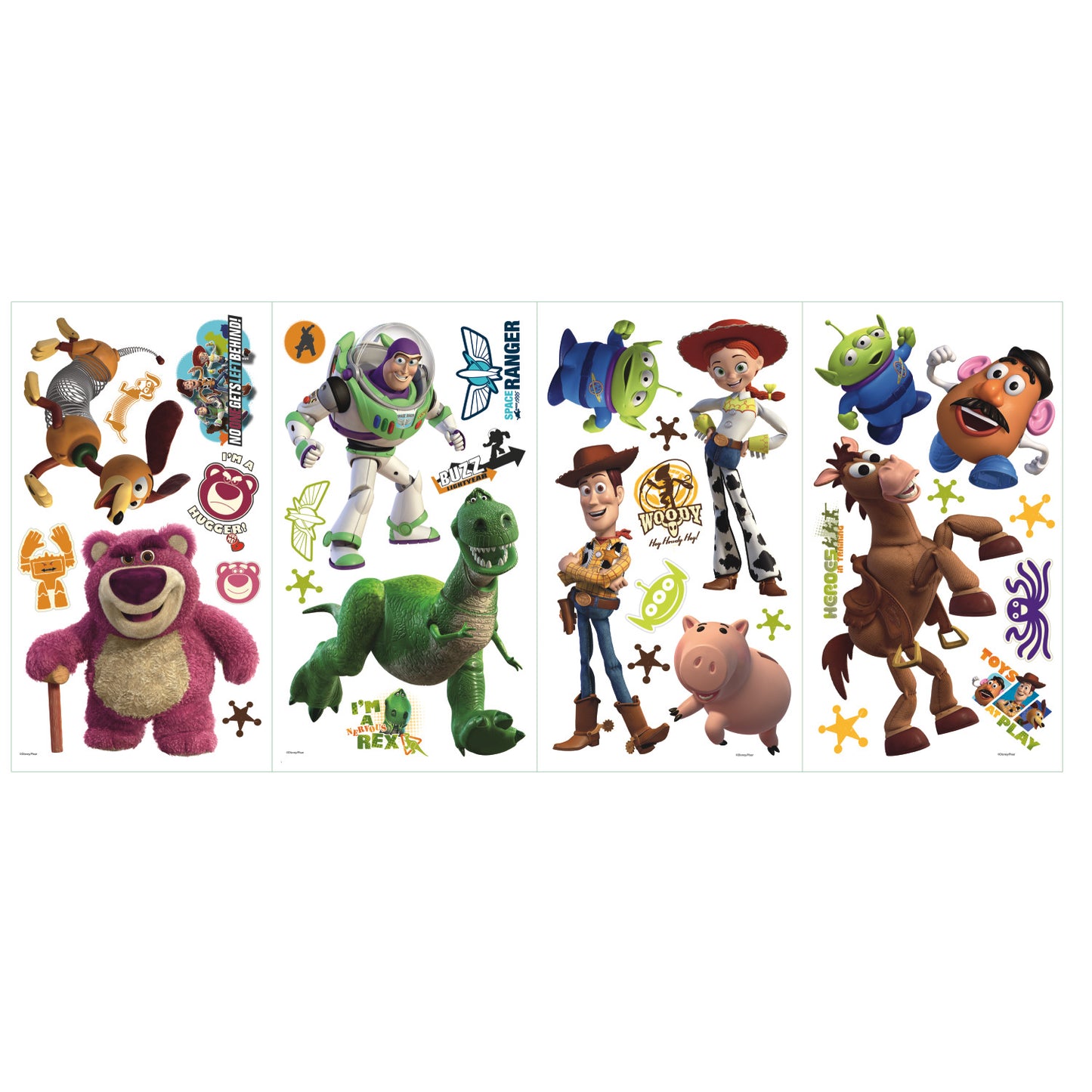 York Wallcoverings RoomMates Toy Story 3 Wall Decals - Glow In The Dark Whimsical Licensed Multicolor Wallpaper - RMK1428SCS