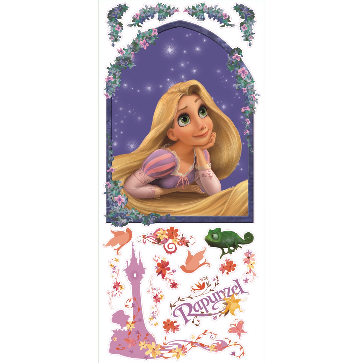 York Wallcoverings RoomMates Tangled - Rapunzel Giant Wall Decals Whimsical Licensed Purples Wallpaper - RMK1525GM