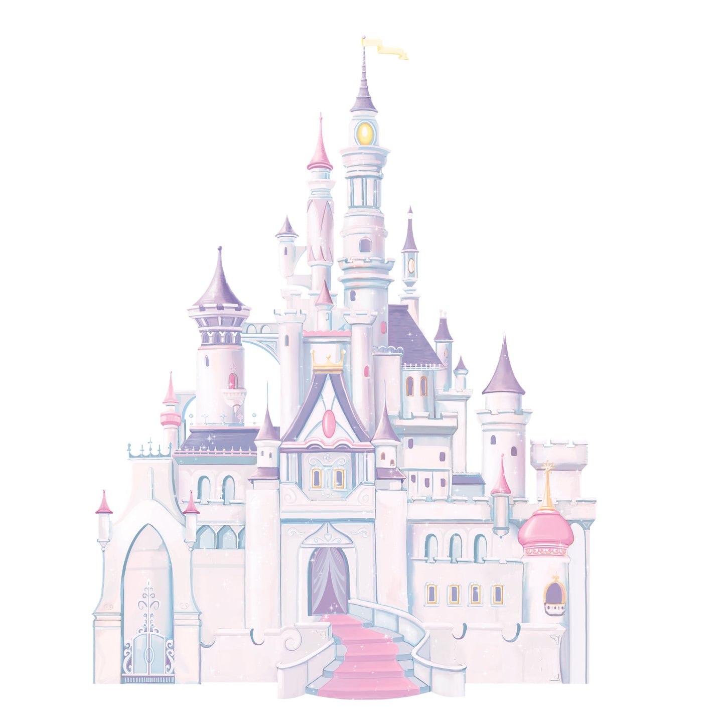 York Wallcoverings RoomMates Disney Princess - Princess Castle Peel and Stick Giant Wall Decal Whimsical Licensed Whites and Off-Whites Wallpaper - RMK1546GM