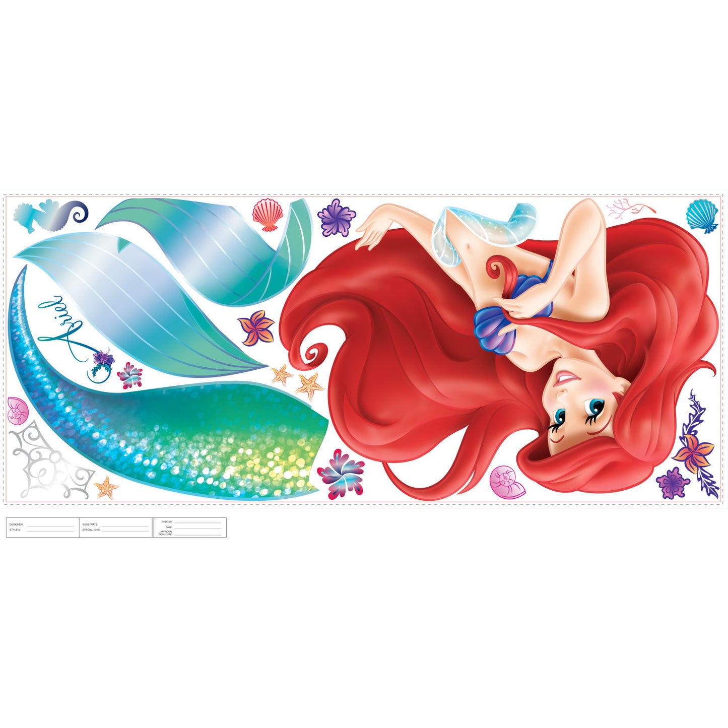 York Wallcoverings RoomMates The Little Mermaid Giant Wall Decals Whimsical Licensed Multicolor Wallpaper - RMK2360GM