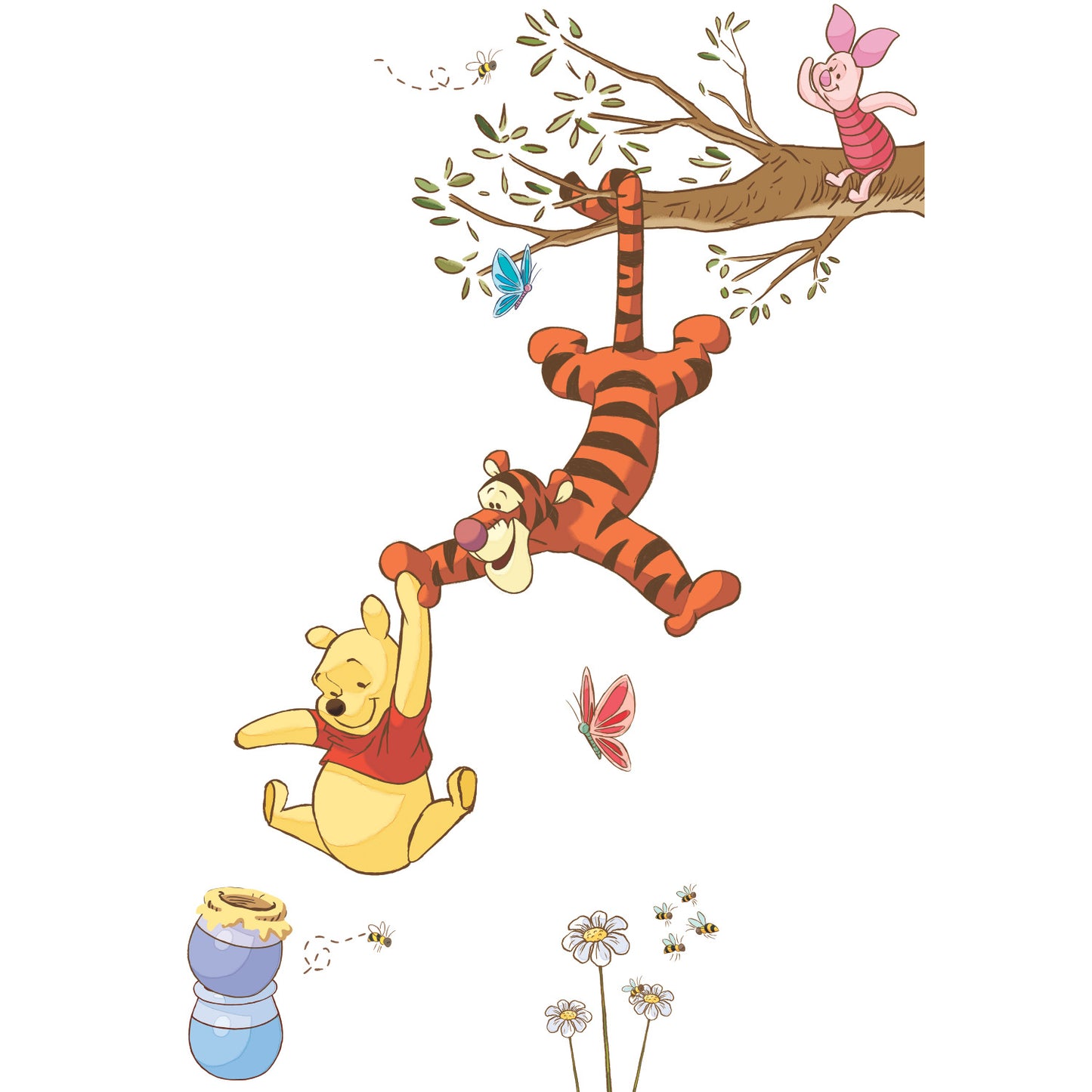 York Wallcoverings RoomMates Winnie The Pooh Swinging For Honey Giant Wall Decals Whimsical Licensed Multicolor Wallpaper - RMK2463GM