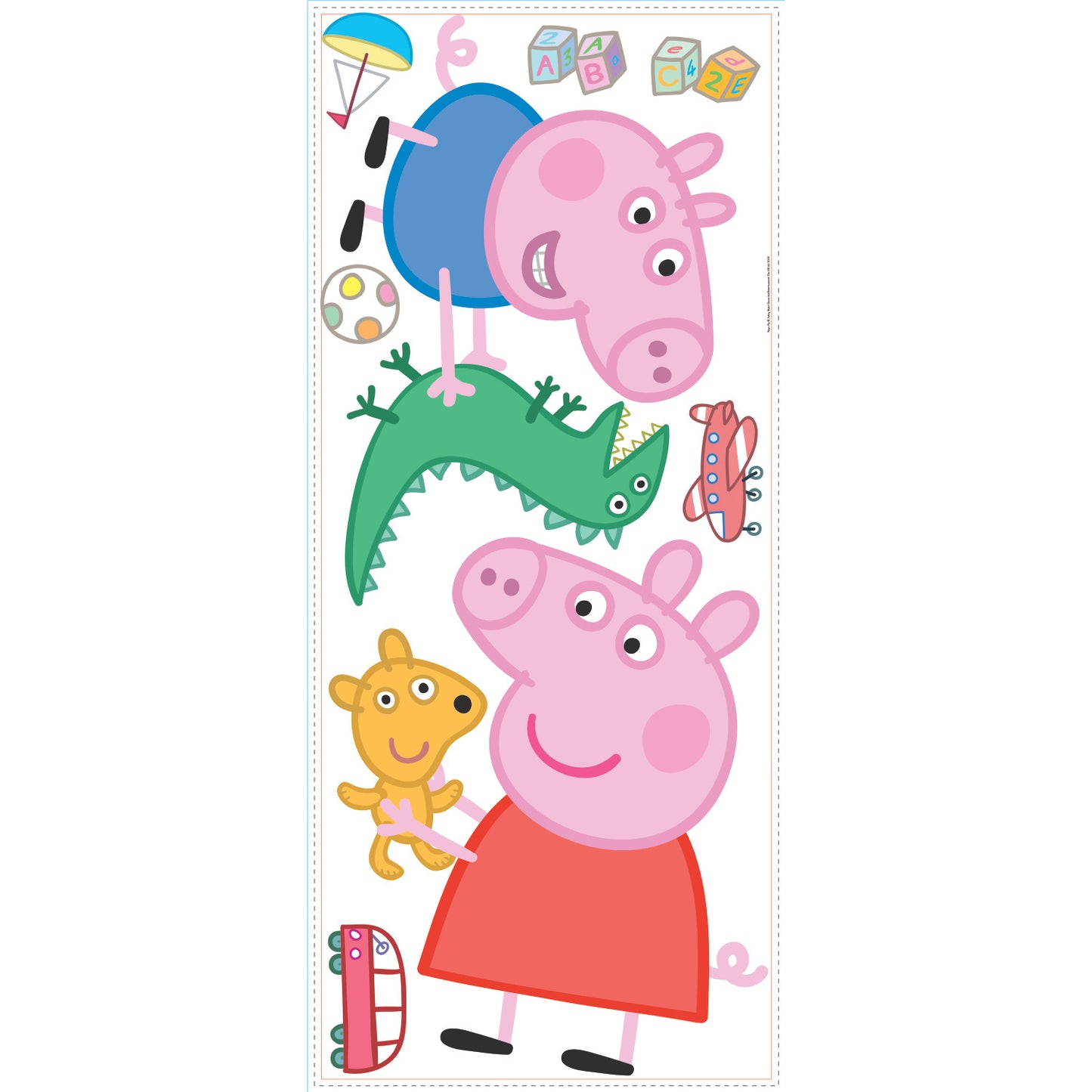 York Wallcoverings RoomMates Peppa The Pig - Peppa/George Playtime Giant Wall Decals Kids Licensed Multicolor Wallpaper - RMK3185GM