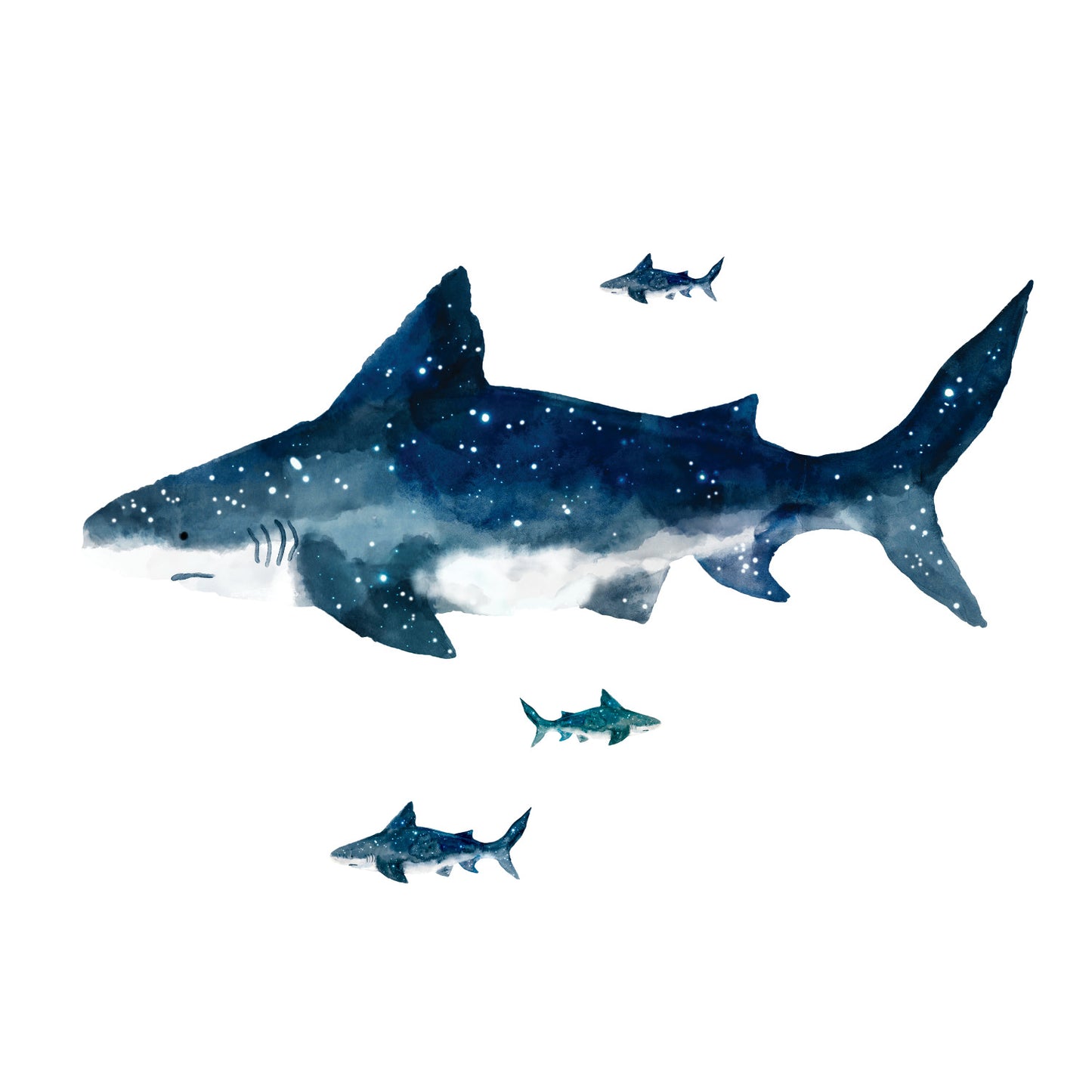 York Wallcoverings RoomMates Shark Giant Wall Decals Kids Ocean Blues Wallpaper - RMK4014GM
