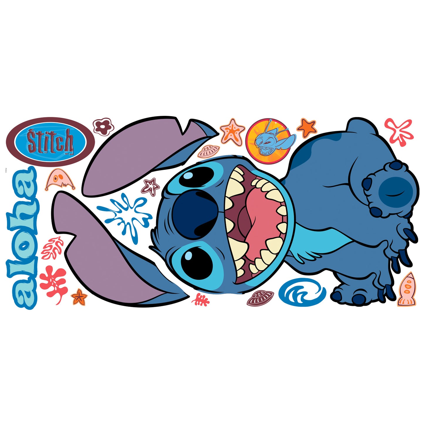 York Wallcoverings RoomMates Stitch Giant Peel and Stick Wall Decals Whimsical Licensed Multicolor Wallpaper - RMK5110GM