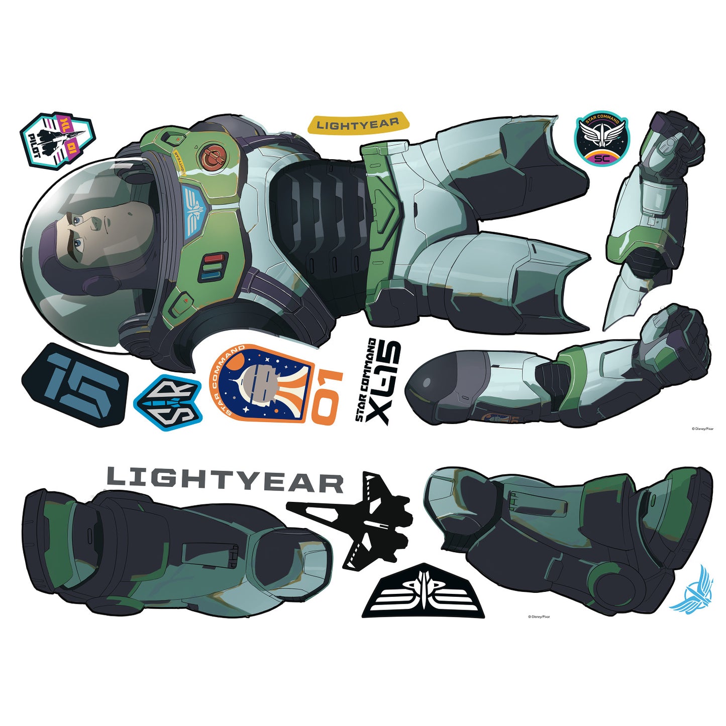 York Wallcoverings RoomMates Disney Pixar Lightyear Peel and Stick Giant Wall Decal Whimsical Licensed Multicolor Wallpaper - RMK5145GM