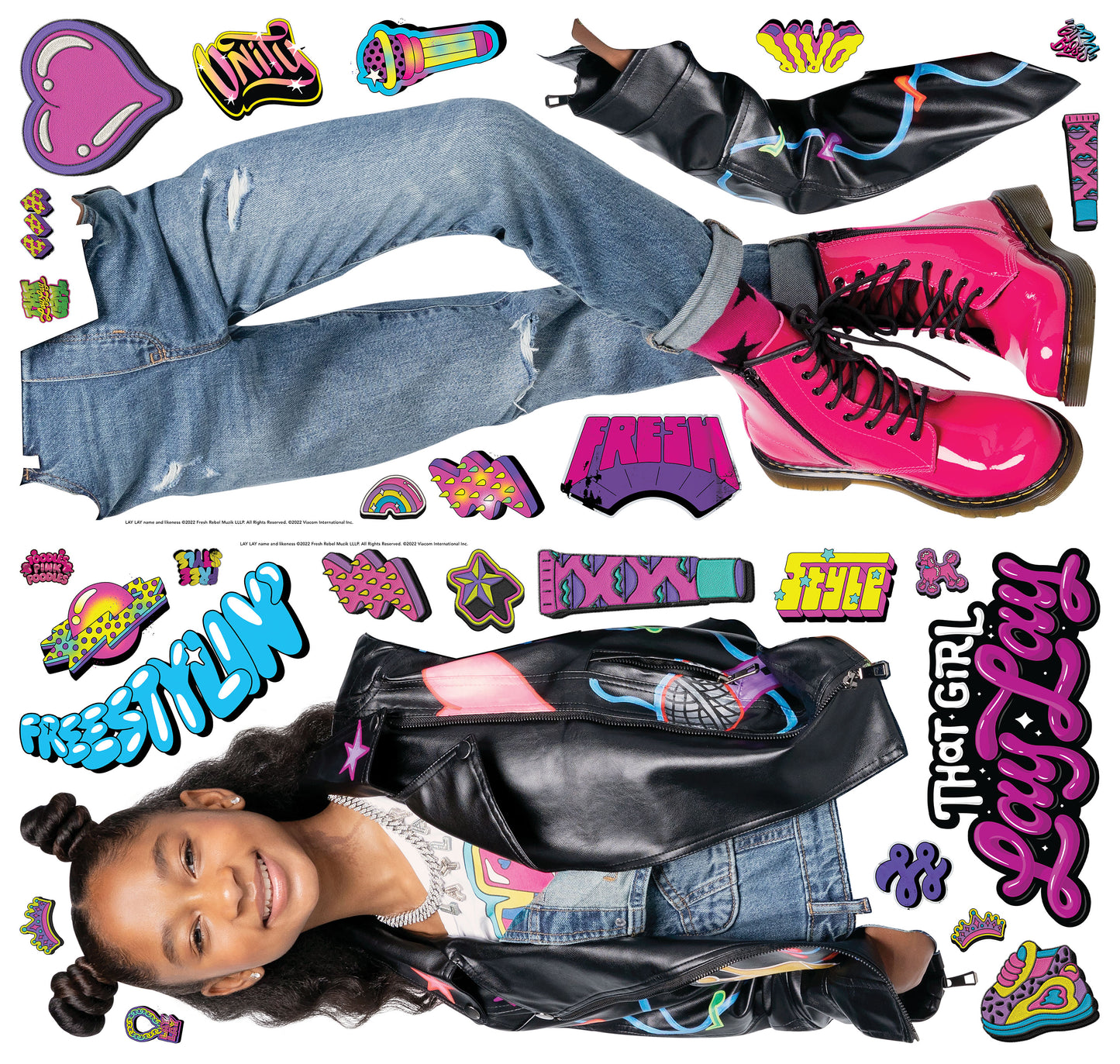 York Wallcoverings RoomMates That Girl Lay Lay Giant Wall Decals Whimsical Licensed Yellows Wallpaper - RMK5185GM