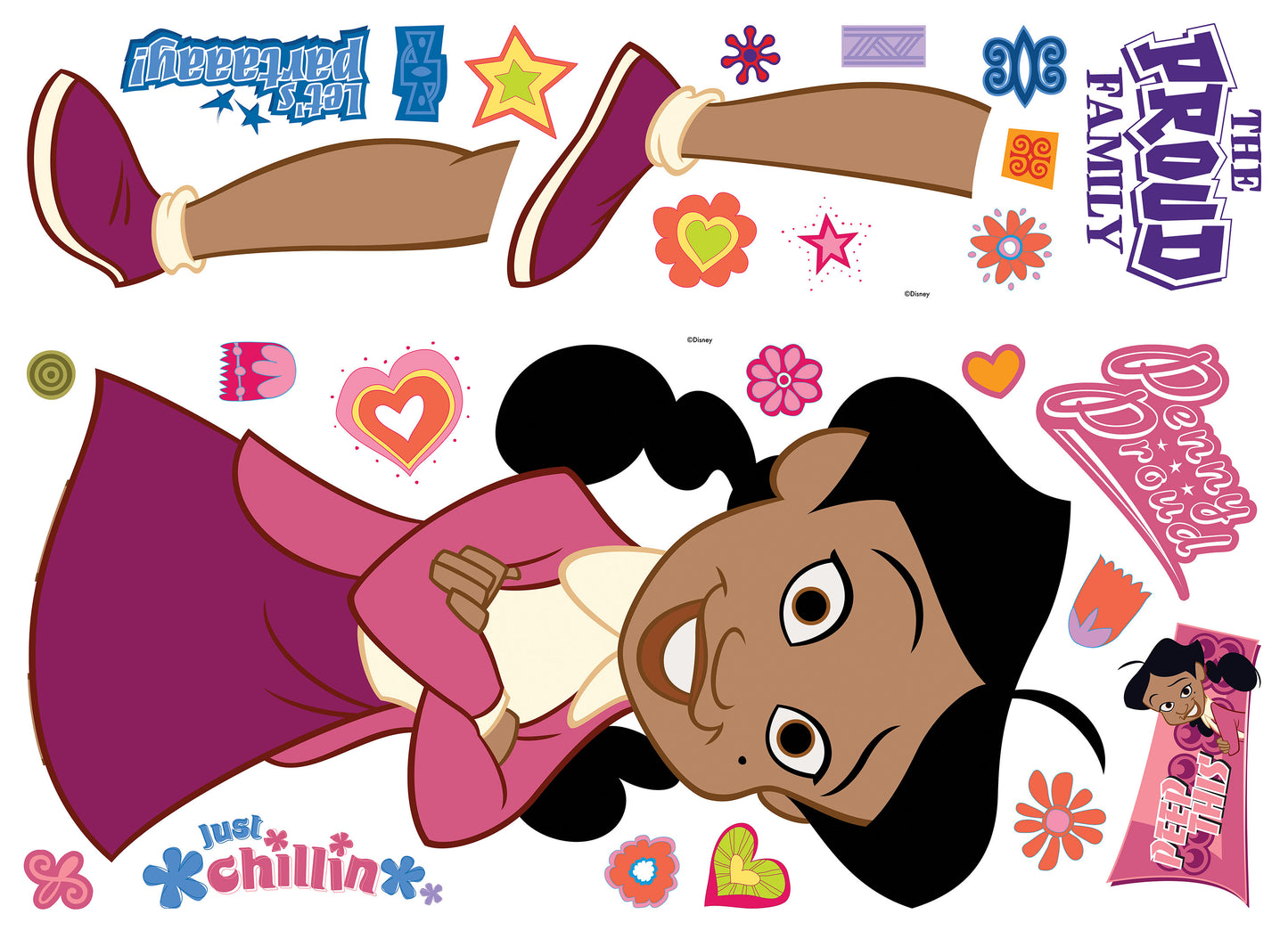 York Wallcoverings RoomMates The Proud Family Penny Giant Wall Decals Whimsical Licensed Reds Wallpaper - RMK5236GM