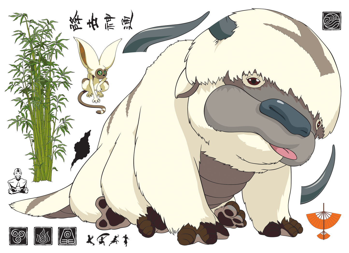 York Wallcoverings RoomMates Avatar Appa Giant Wall Decals Whimsical Licensed Greens Wallpaper - RMK5270SLM