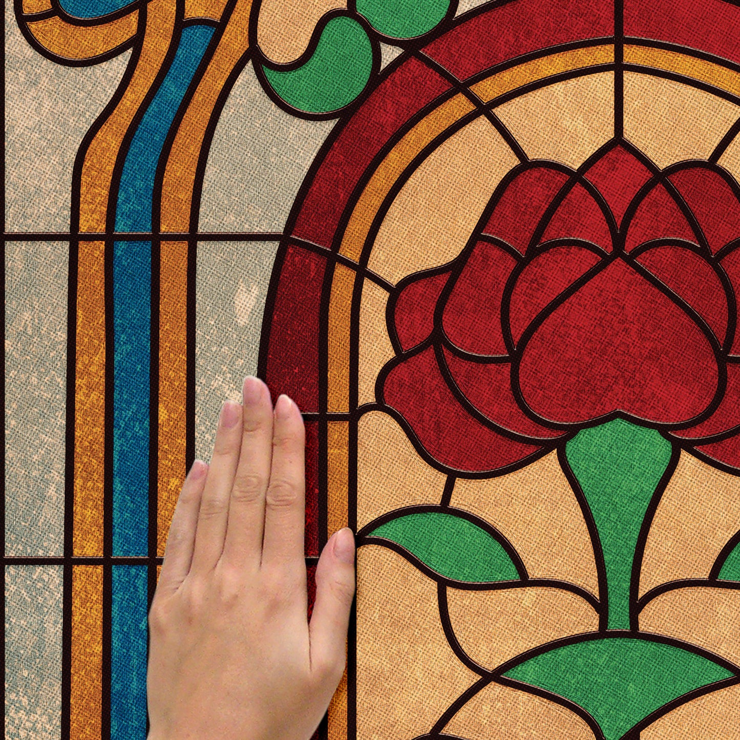 York Wallcoverings RoomMates Stranger Things Creel House Rose Window Xl Giant Peel and Stick Wall Decal Whimsical Licensed Multicolor Wallpaper - RMK5351SLM