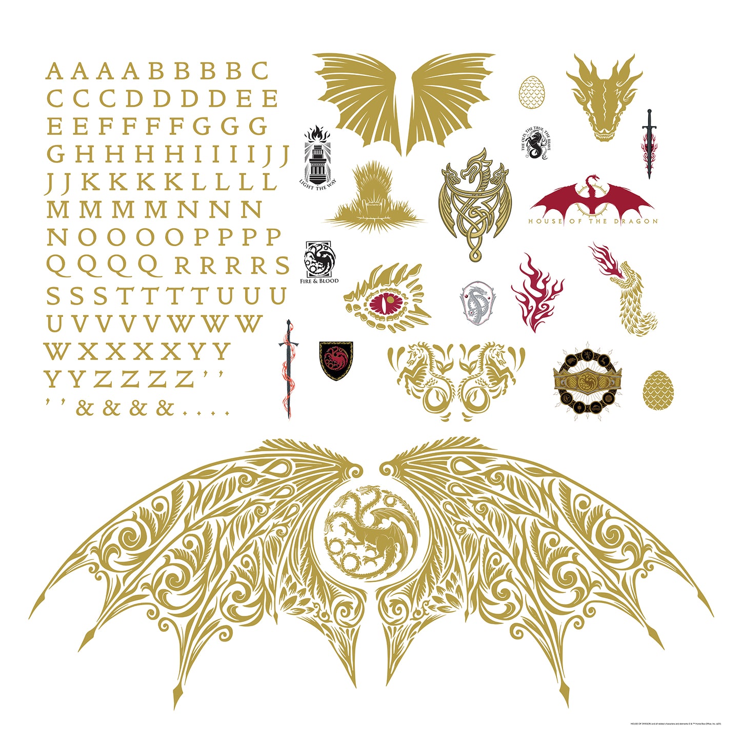 York Wallcoverings Magnolia Home High Performance House of the Dragon Wall Decals with Personalization Masculine Fairy Tales and Fantasy Multicolor Wallpaper - RMK5403GM