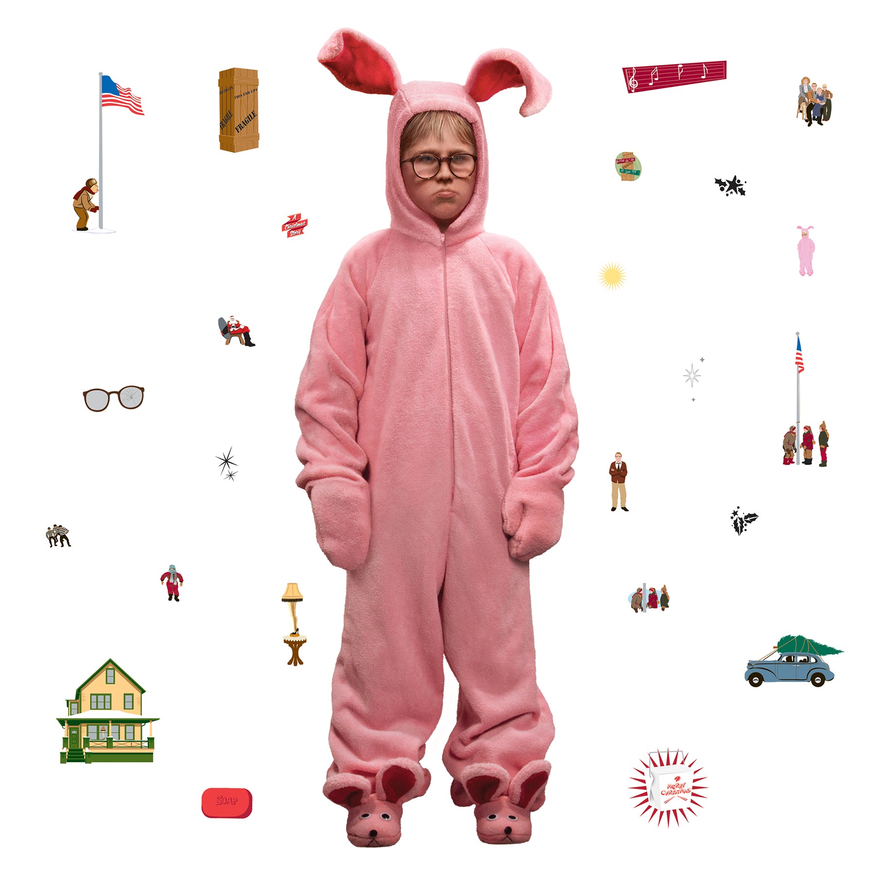 York Wallcoverings RoomMates A Christmas Story Ralphie Bunny Suit