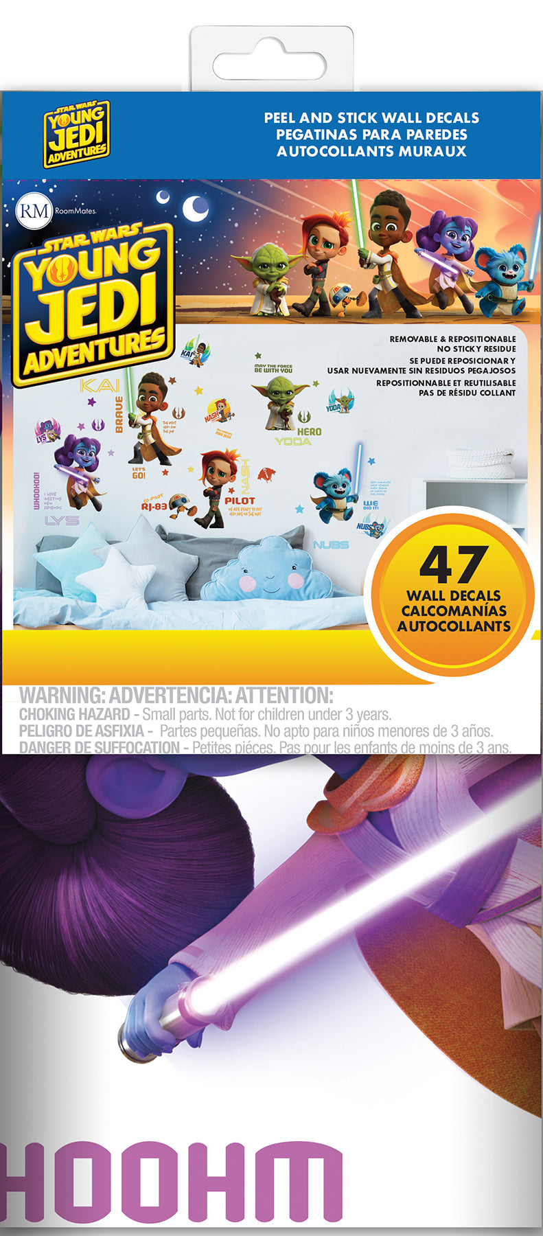 York Wallcoverings RoomMates Star Wars Young Jedi Adventures Wall Decals Kids Graphics Blues Wallpaper - RMK5456SCS (Discontinued Pattern)