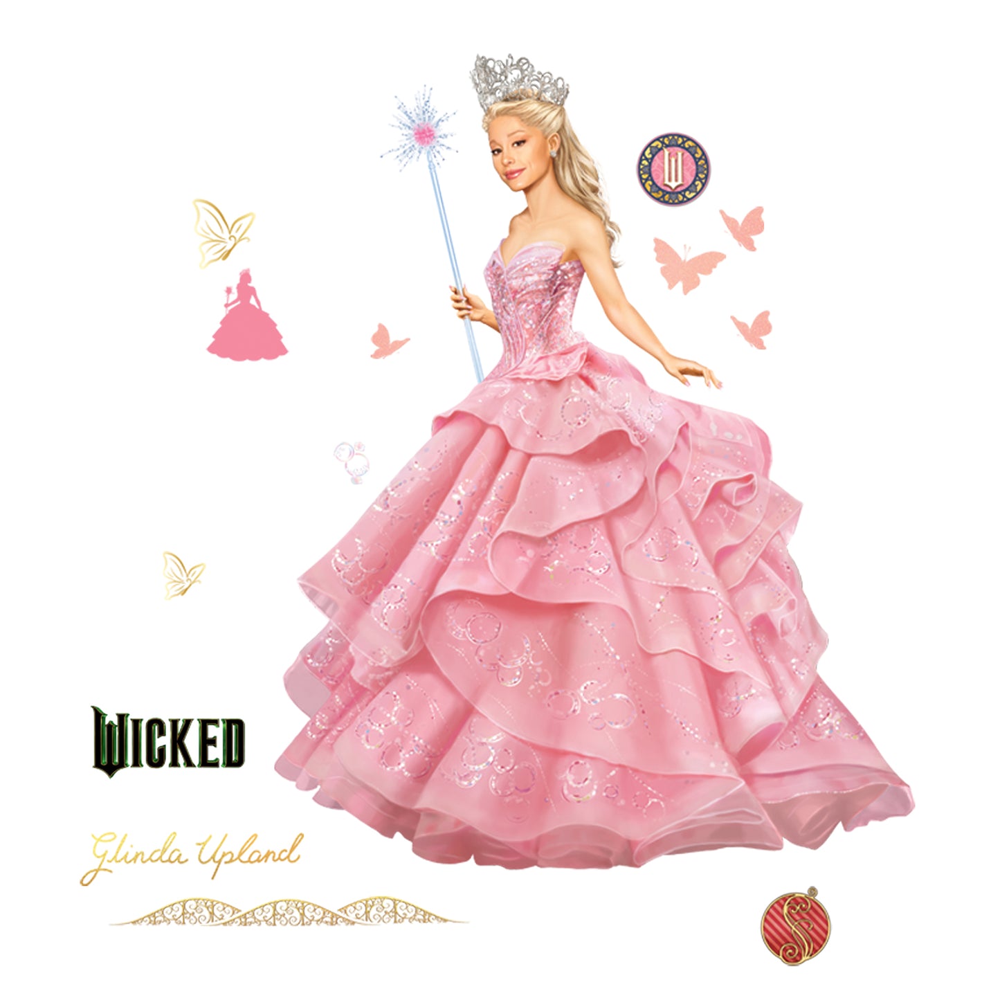 York Wallcoverings RoomMates Wicked Glinda Pink Wall Decals Graphics Eclectic Pink Current Peel & Stick - RMK5571GM