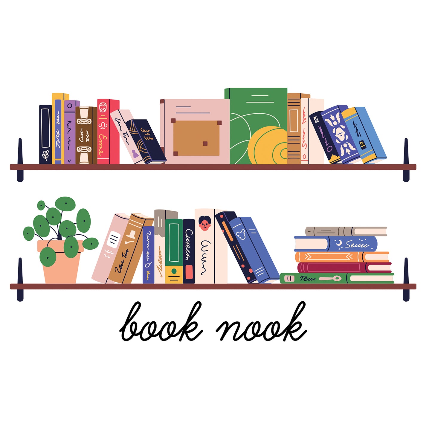 York Wallcoverings RoomMates Book Nook Shelf Multicolor Wall Decals Alphabet & Numbers Kids Multicolor Current Peel & Stick - RMK5580GM