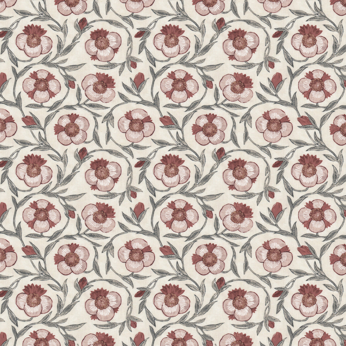 STOUT TEXTILES MULTIPURPOSE,PRINT TRANSITIONAL,, FLORAL CLARET,CRIMSON - ROBE-3