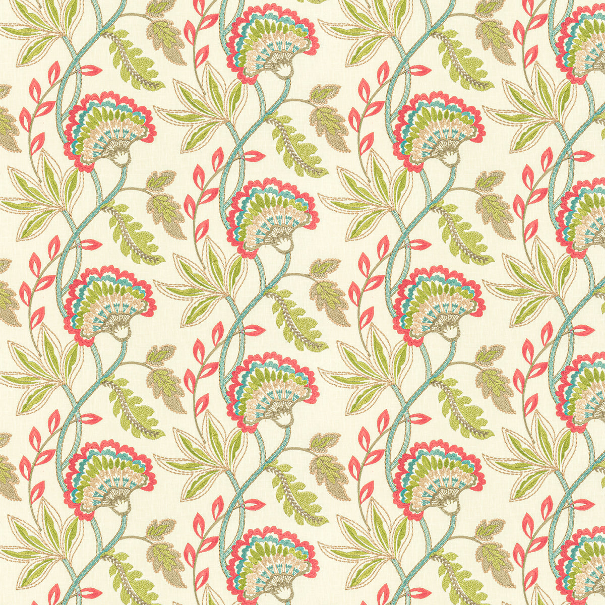 STOUT TEXTILES MULTIPURPOSE,EMBROIDERIES TRADITIONAL, FLORAL RASPBERRY,STRAWBERRY - ROOS-1