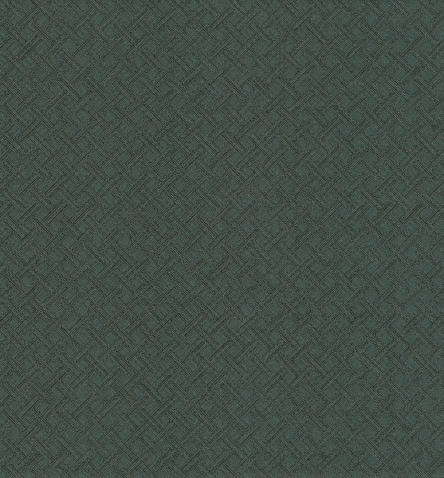 Dark teal wallpaper with a basket-weave texture and a subtle geometric pattern.