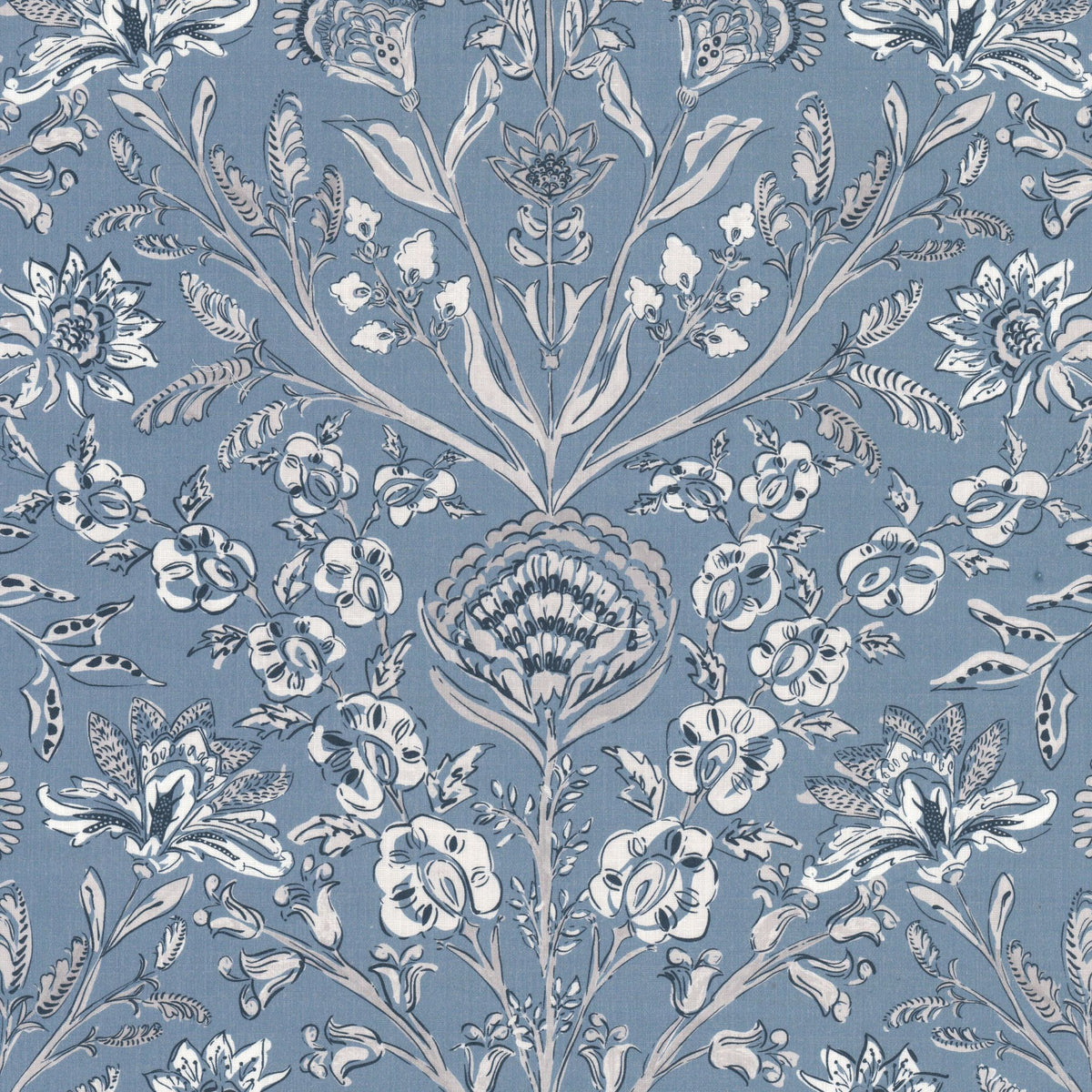 STOUT TEXTILES MULTIPURPOSE,PRINT TRANSITIONAL,, FLORAL COLONIAL,COPEN,DELFT - RUFF-2