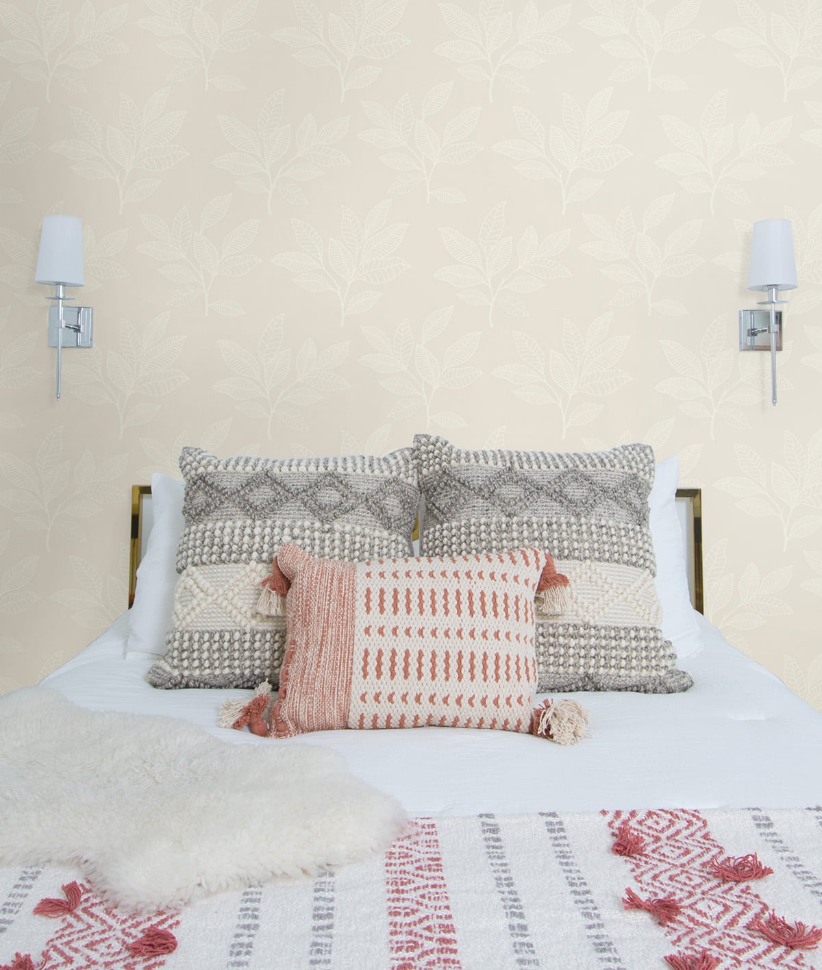 Seabrook Designs Boho Rhapsody Paradise Leaves Botanical Bohemian Beige Matte - RY30820