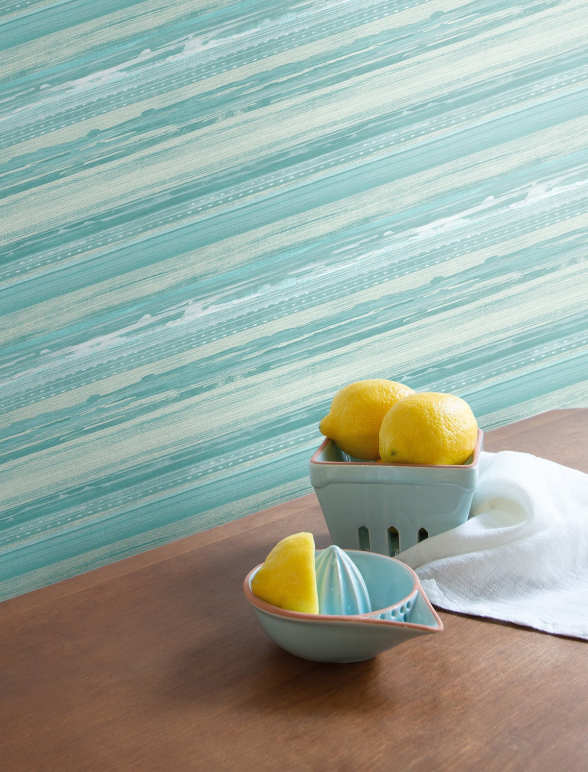 Seabrook Designs Boho Rhapsody Horizon Brushed Stripe Stripe Bohemian Teal Matte - RY31304