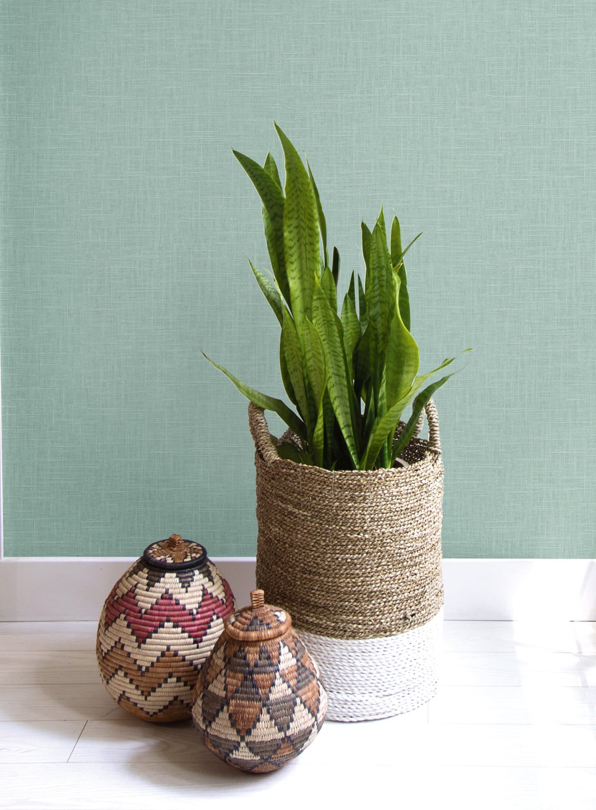 Seabrook Designs Boho Rhapsody Indie Linen Embossed Vinyl Embossed Vinyl Bohemian Teal Matte - RY31724