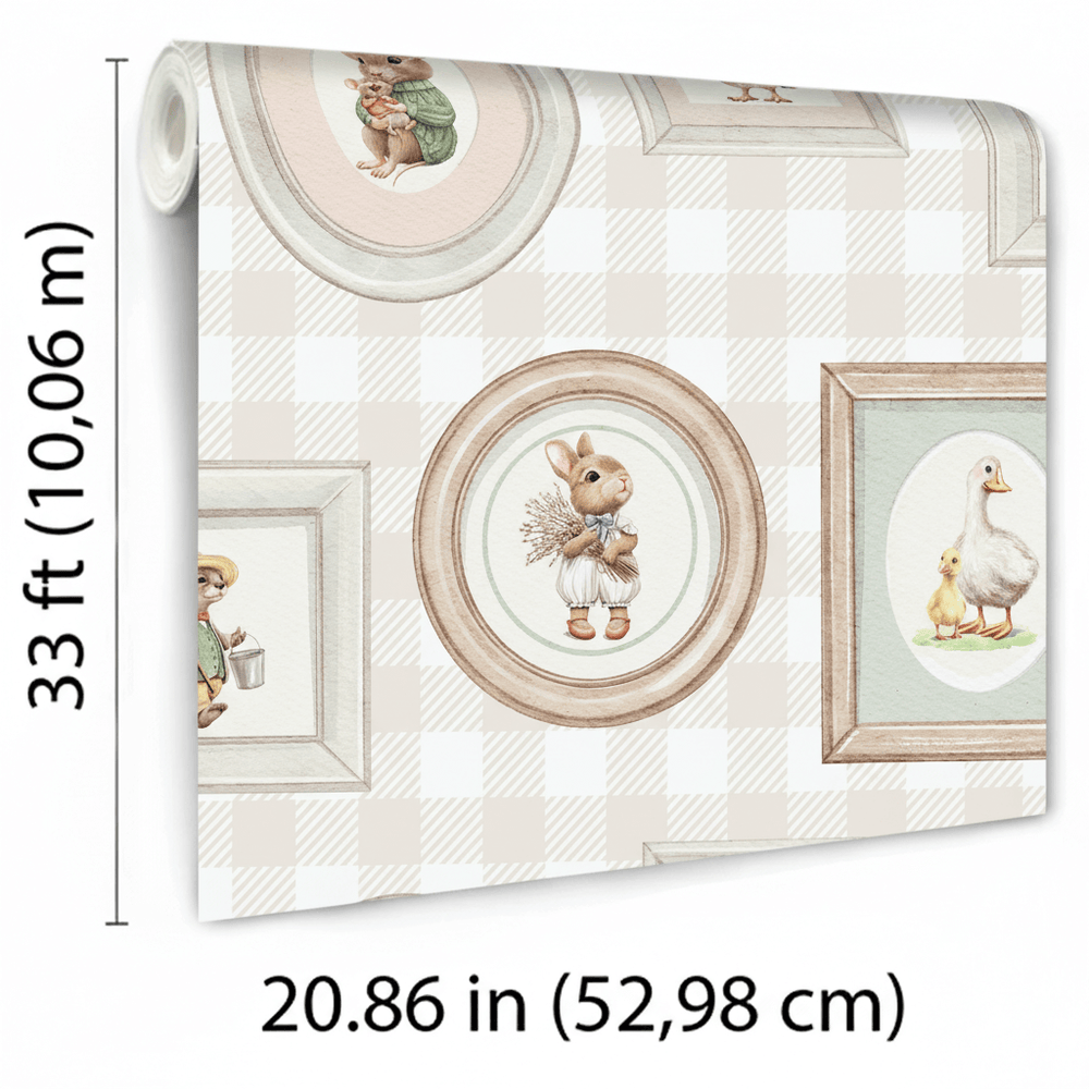 VEER DECOR Woodland Gallery Beige Wallpaper Kids;,Nurseries Kids Rooms, Nurseries Beige Wallpaper - VRSD07-67