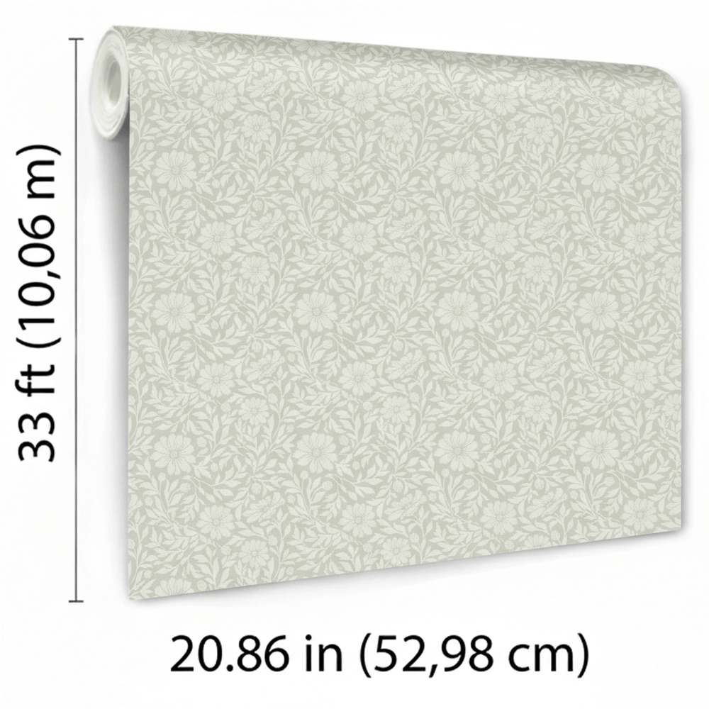 VEER DECOR Heritage Floral Green Wallpaper Kids;,Nurseries Kids Rooms, Nurseries Green Wallpaper - VRSD14-88