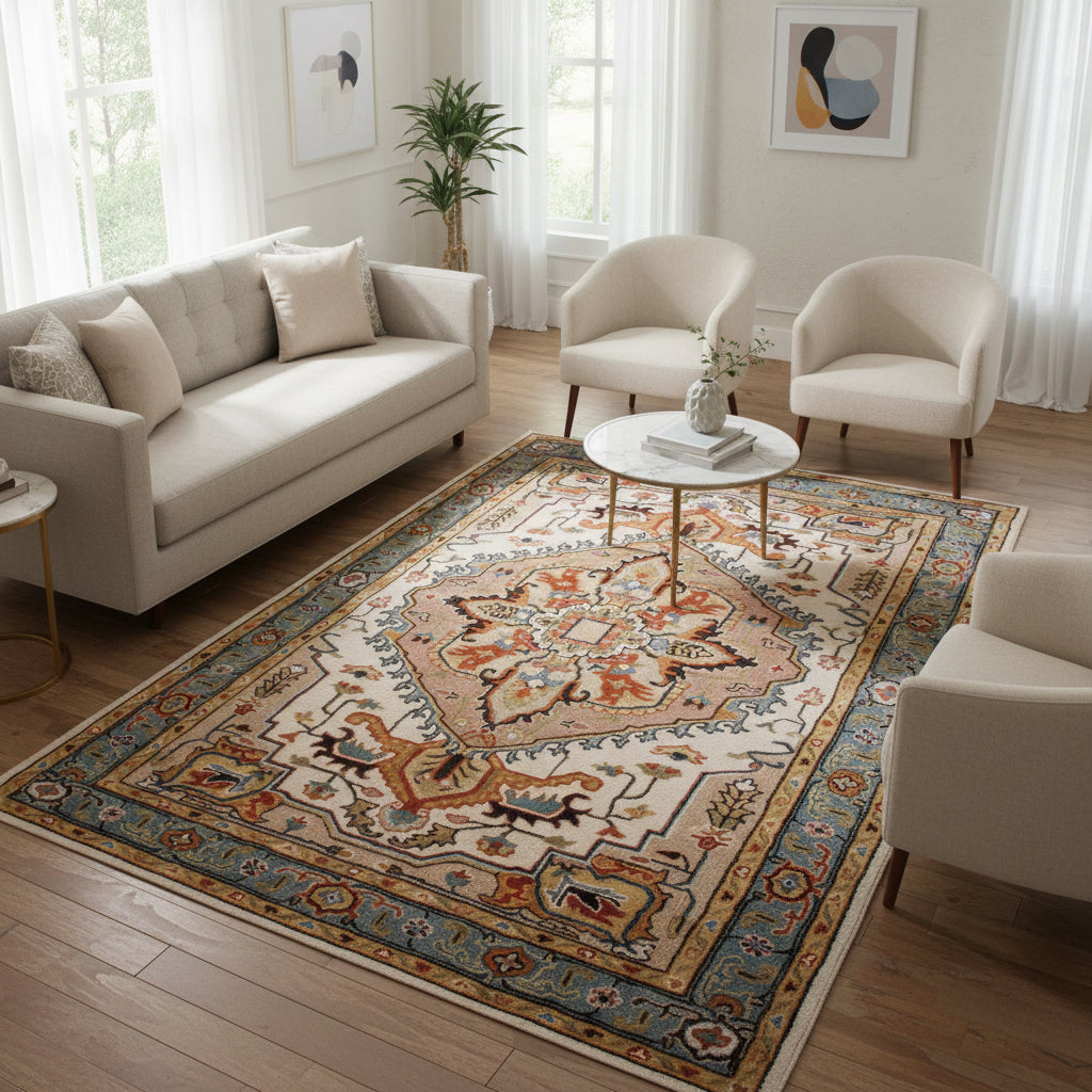 Sapphire traditional area rug, 4' x 6'.