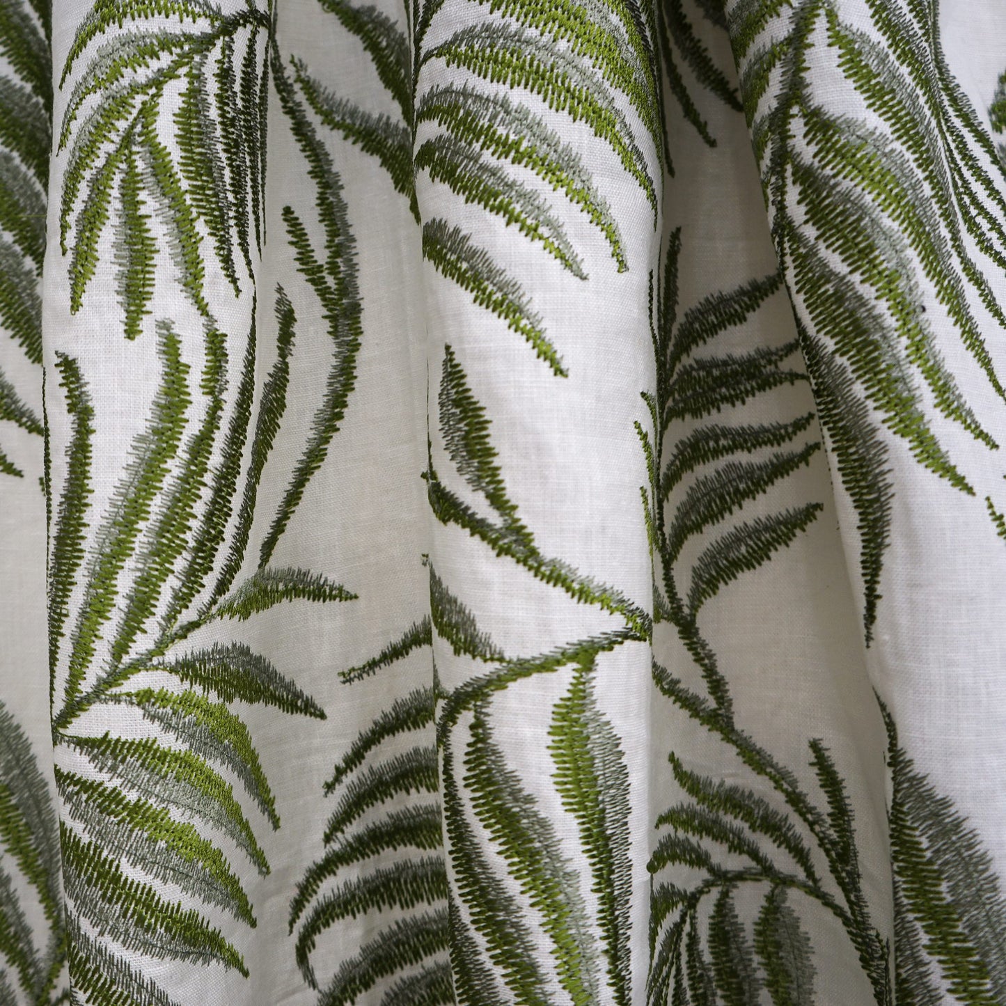 JF Fabrics JF Studio SALVINIA 73 Fabric Transitional,Contemporary,Floral Green Embroidery,Linen,Texture,Linen Texture - 7630273 SJ101