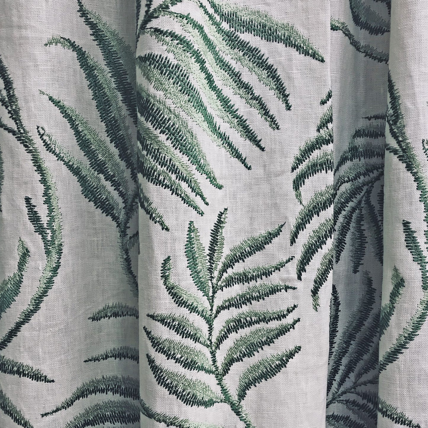 JF Fabrics JF Studio SALVINIA 74 Fabric Transitional,Contemporary,Floral Green Embroidery,Linen,Texture,Linen Texture - 7630274 SJ101