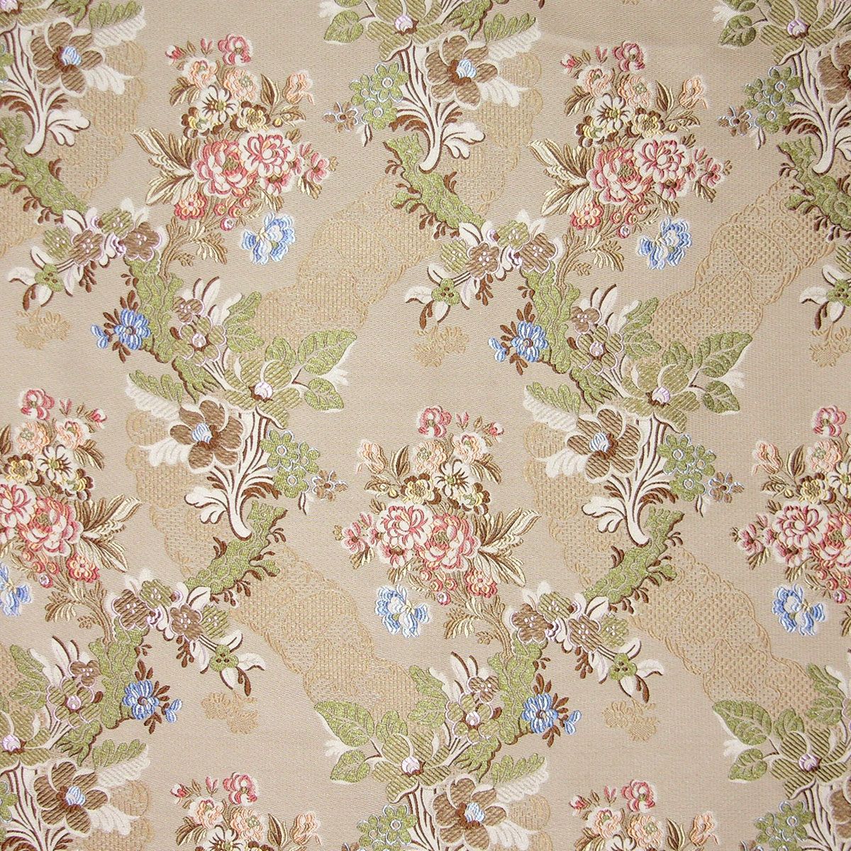 SCALAMANDRE VILLA CARLOTTA FABRIC ECRU/MULTI - SB 00012474 NEW SKU # SB24740001