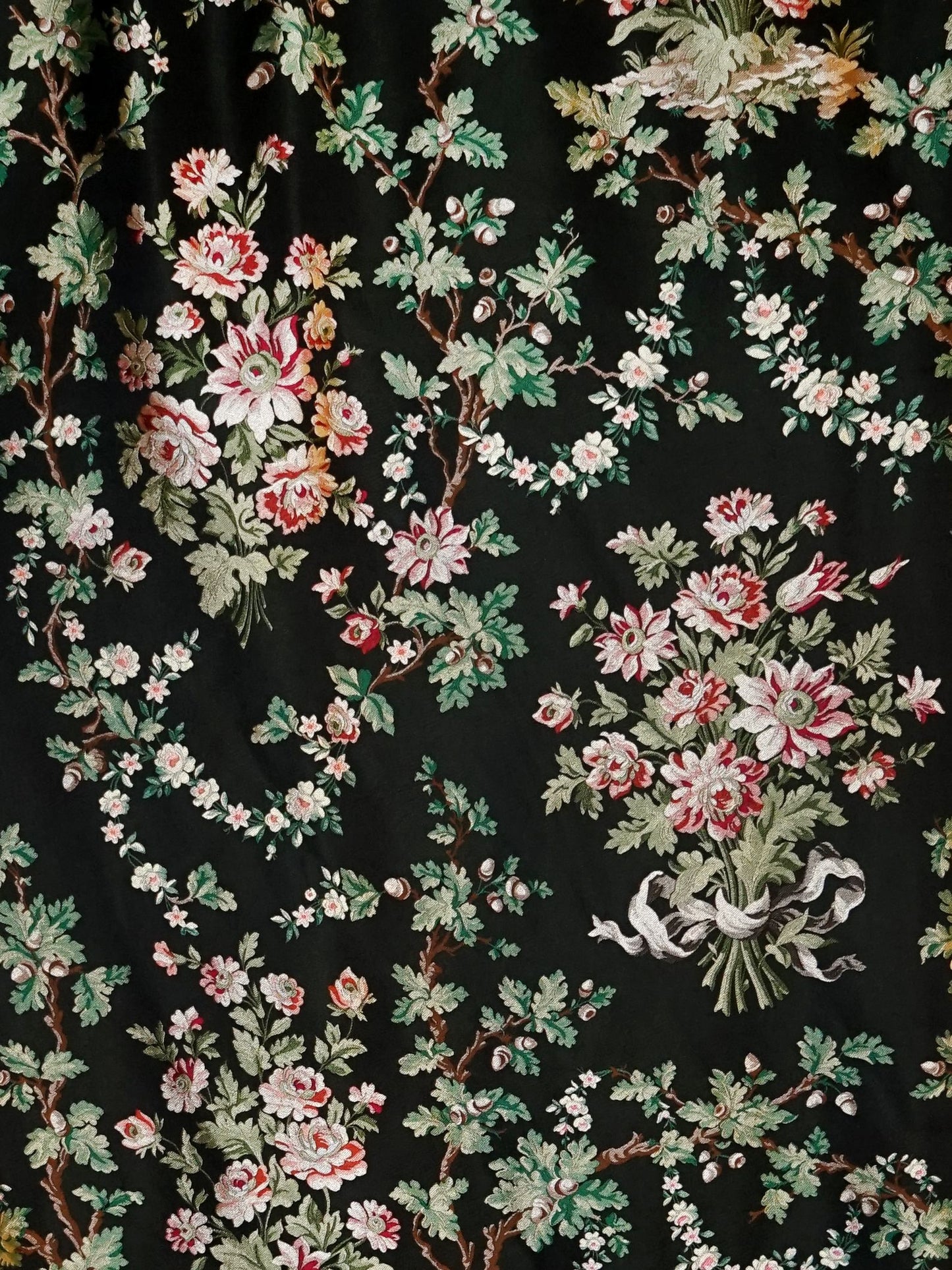 SCALAMANDRE LA BELLE JARDINIERE FABRIC BLACK CERISE - SB 00142866 NEW SKU # SB28660014