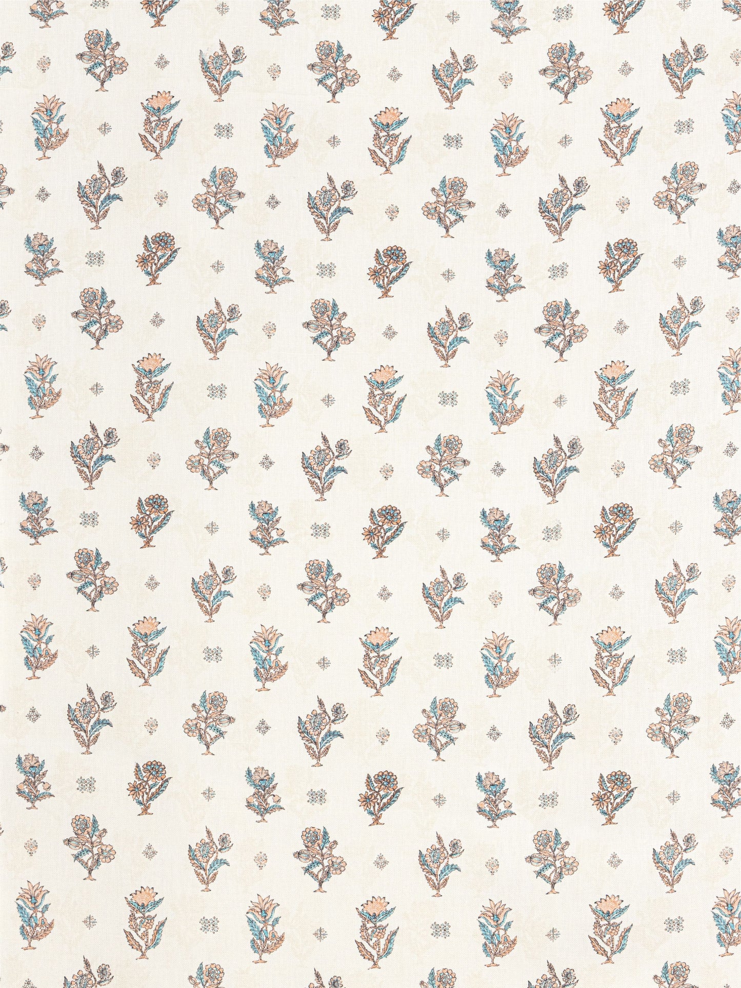 SCALAMANDRE CALICO PRINT PEACH AQUA - SC166690001